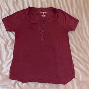 Red Button Up American Eagle Soft and Sexy T-Shirt